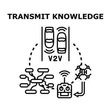 Transmitting digital knowledge and data in modern intelligent systems Stock Illustration