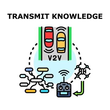 Transmitting digital knowledge and data in modern intelligent systems Stock Illustration