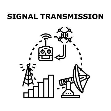 Transmitting digital signals with remote control technology Stock Illustration