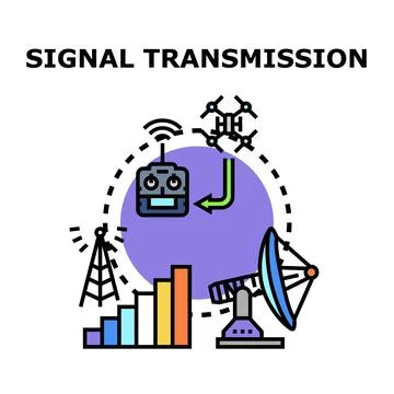 Transmitting digital signals with remote control technology Stock Illustration