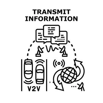 Transmitting information process vector concept illustration Stock Illustration