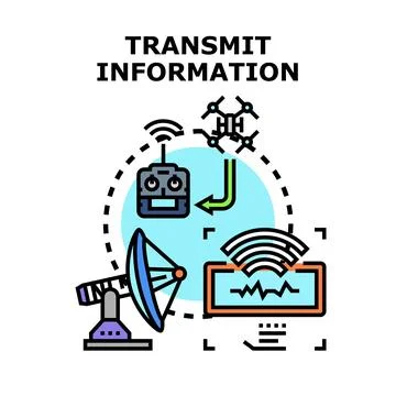 Transmitting information through wireless remote communication technology Stock Illustration