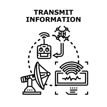 Transmitting information through wireless remote communication technology Stock Illustration