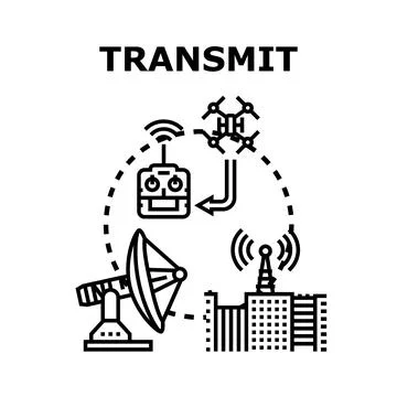 Transmitting signal waves and remote communication technology Stock Illustration