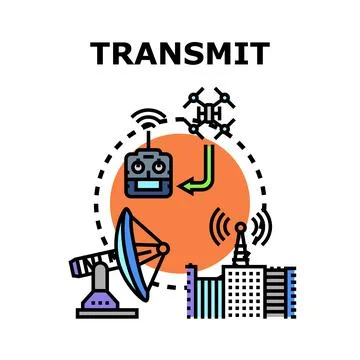 Transmitting signal waves and remote communication technology Stock Illustration