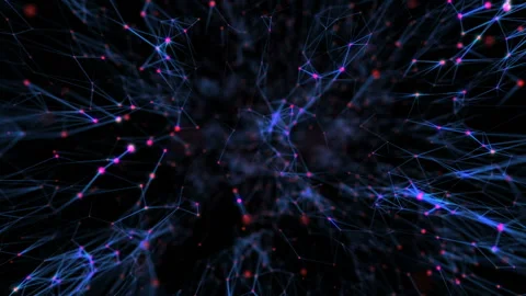 Transmitting signals to the neurons. Active neural network. The activity of blue Stock Footage 87703927