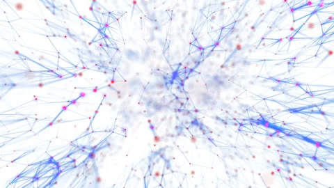 Transmitting signals to the neurons. Active neural network. The activity of blue Stock Footage 87704103