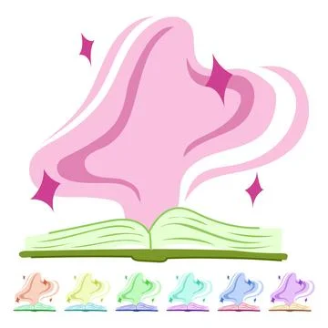 Transmutation alchemy book vector cartoon graphic Stock Illustration