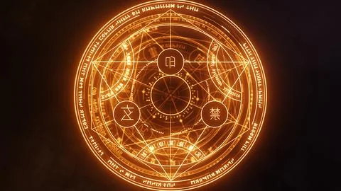 Transmutation Circle Magic Background 스톡 일러스트