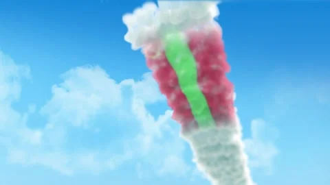 Transnistria Flag 3D Render Animation Created with Colored Smoke Trails by A 스톡 동영상 332312798