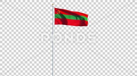 Transnistria flag, long shot, isolated with alpha channel Stock Photos