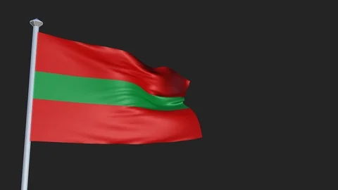 Transnistria - Loopable 3D flag animation with Alpha Channel and Transparency 스톡 동영상 91469074