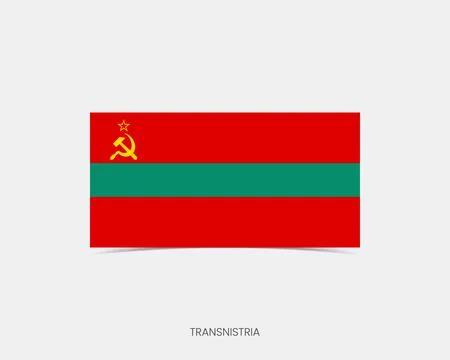 Transnistria Rectangle flag icon with shadow. Illustrazione stock