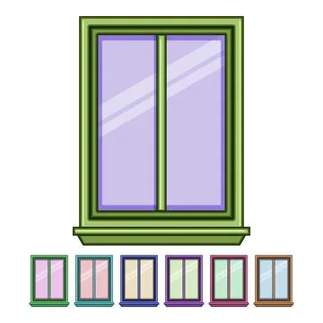 Transom window frame cartoon vector graphic Stock Illustration