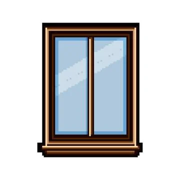 Transom window frame pixel art vector illustration Stock Illustration