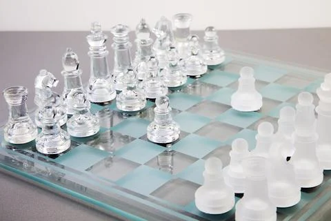 Transparancy chess game Stock Photos