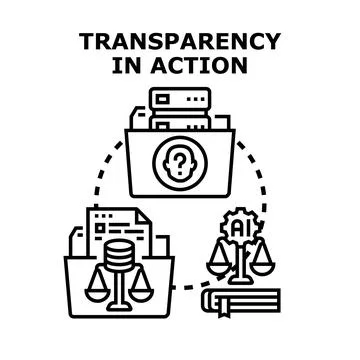 Transparency in action for data governance and ethical ai Stockillustratie