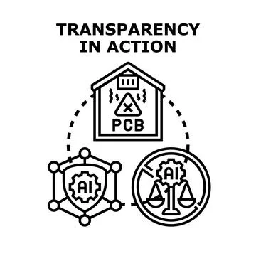 Transparency in action for responsible artificial intelligence Stock Illustration