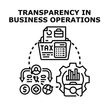 Transparency in business operations concept icon Stock Illustration