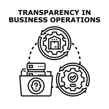 Transparency in business operations vector concept illustration Stock Illustration