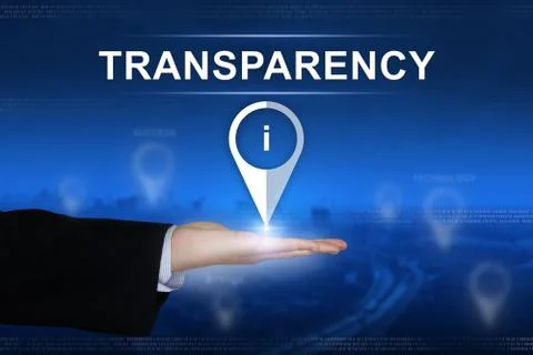 Transparency button on blurred background Foto stock