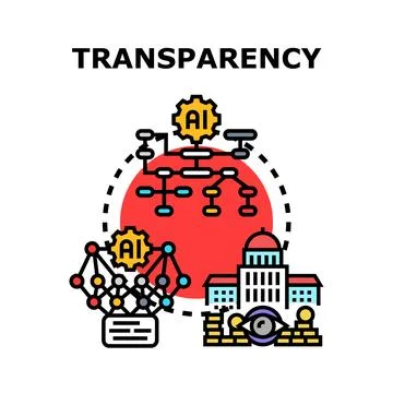 Transparency concept connecting artificial intelligence and governance Stock Illustration