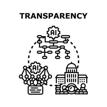 Transparency concept connecting artificial intelligence and governance Stock Illustration