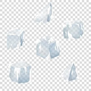 Transparency ice and snow blocks. Illustrazione stock