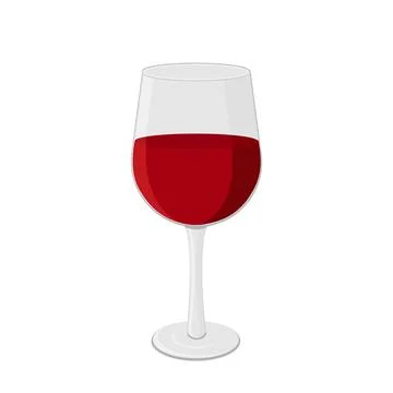 Transparency wine glass. Empty and full. 3d realism, vector icon Stock Illustration