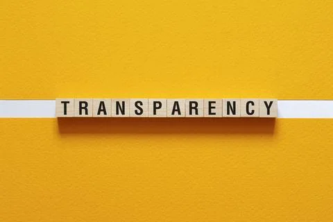 Transparency - word concept on building blocks, text Stock Photos