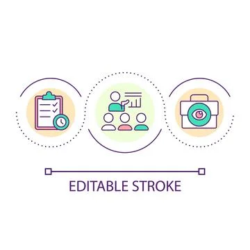 Transparency in workplace loop concept icon 库存插图