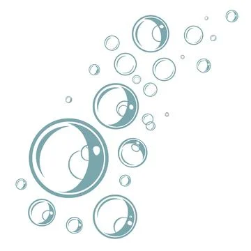 Transparent 3D Abstract Bubbles on White Background Stock Illustration