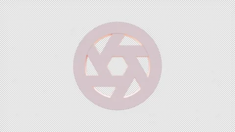 Transparent 3D Aperture Icon Loop Animation Stock Footage 317903265