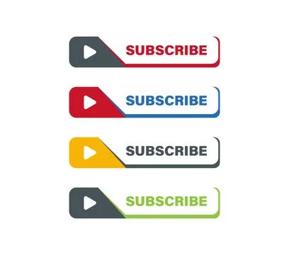 Transparent 3D subscribe button icon design for social media Stock Illustration