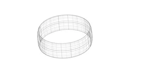 Transparent 3D wireframe of a cylindrical tire or ring Stock Illustration