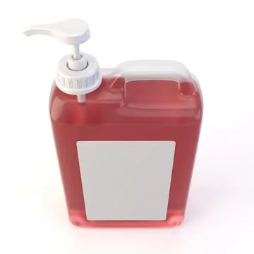 Transparent 5 Litre Cleaning Container with Pump 3D Render Stock Illustration