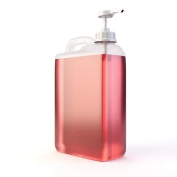 Transparent 5 Litre Cleaning Container with Pump 3D Render Stock Illustration
