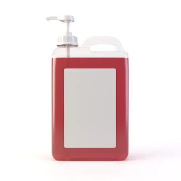 Transparent 5 Litre Cleaning Container with Pump 3D Render Stock Illustration