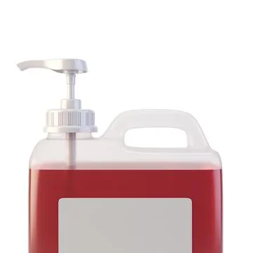 Transparent 5 Litre Cleaning Container with Pump 3D Render Stock Illustration