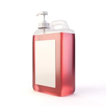 Transparent 5 Litre Cleaning Container with Pump 3D Render Stock Illustration