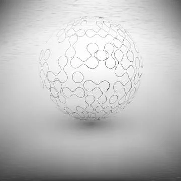 Transparent abstract sphere on the gray background Stock Illustration