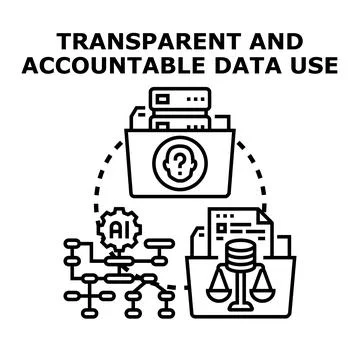 Transparent accountable data use concept with ai 스톡 일러스트