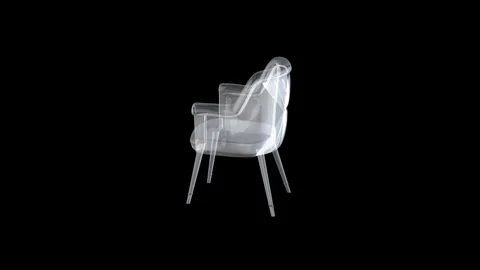 Transparent Acrylic Modern Designer Chair with Elegant Curved Armrests on B.. 库存影片 344528362