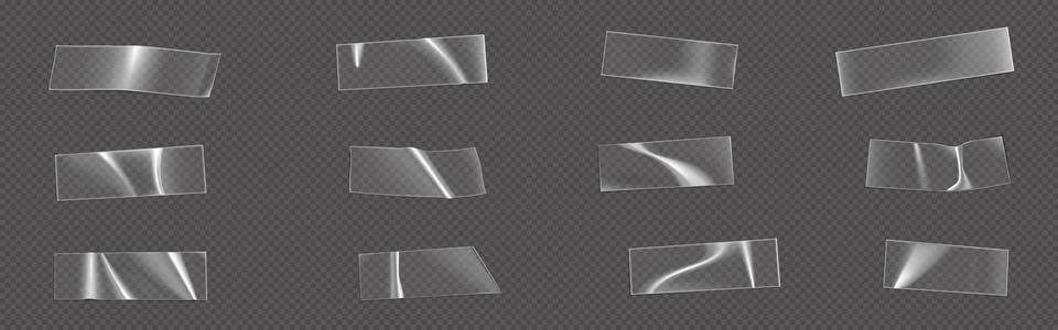 Transparent adhesive plastic tape patch Stock Illustration