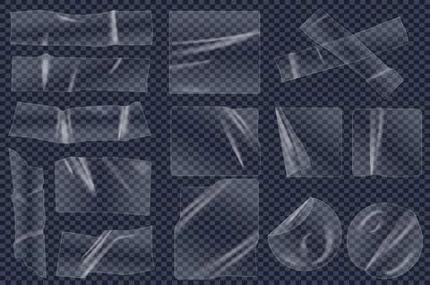 Transparent Adhesive Plastic Tapes Illustrazione stock