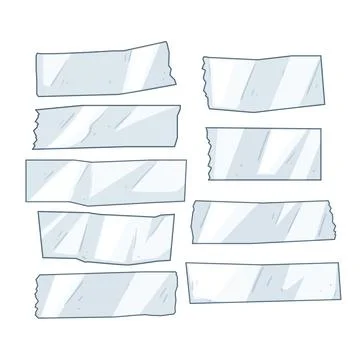 Transparent adhesive tape pieces creating empty frames Stock Illustration