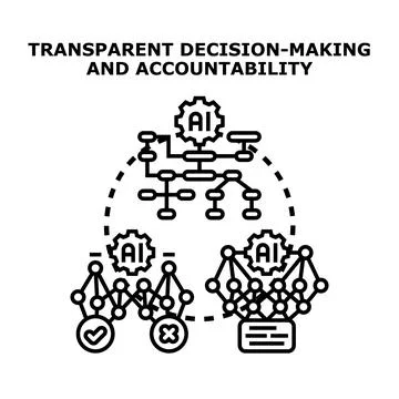 Transparent ai decision making and accountability concept vector Stock Illustration