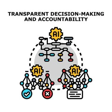 Transparent ai decision making and accountability concept vector Illustrazione stock