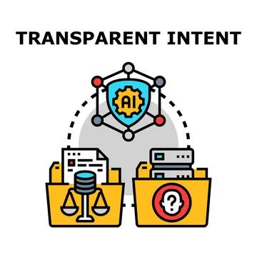 Transparent ai intent processing data and ethics Illustrazione stock