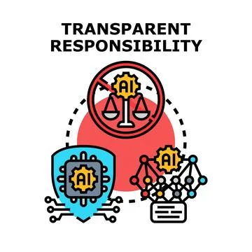 Transparent ai responsibility concept protecting algorithmic fairness Illustrazione stock